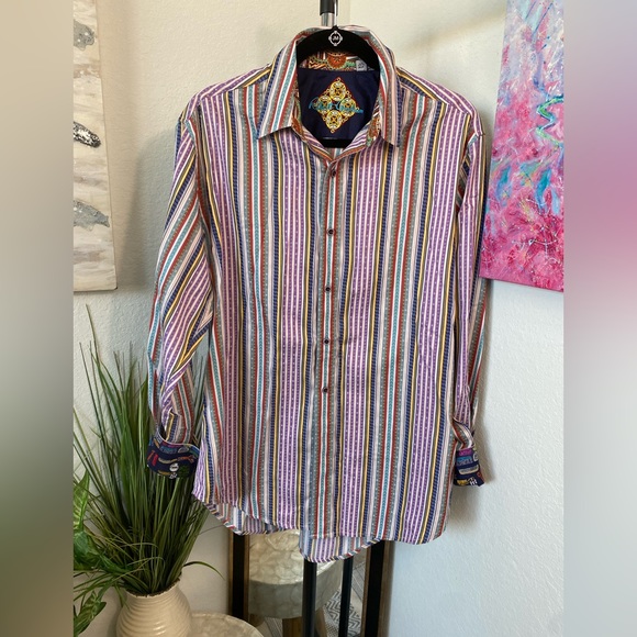 Robert Graham Long Sleeve Shirt Size M - Picture 2 of 5